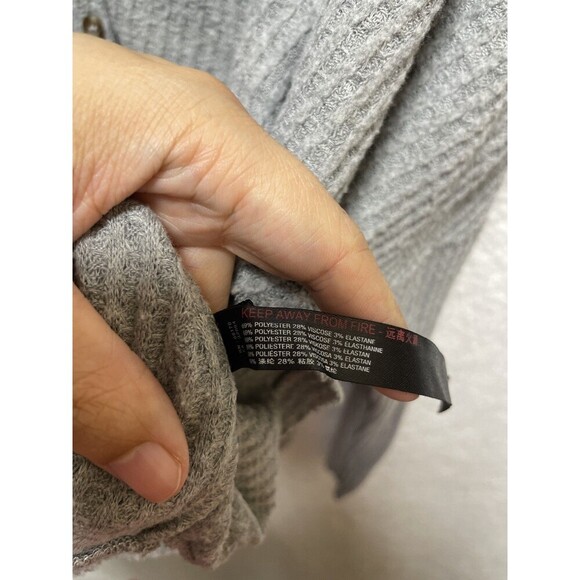 Out From Under Grey Button-Up Knit Cardigan Size S Urban Outfitters V Neck - Picture 5 of 8